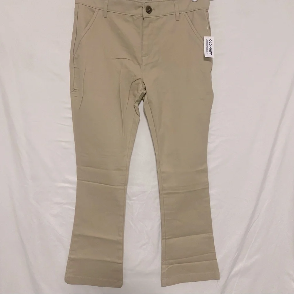 Old Navy Khaki Size 12 Plus Stretch Bootcut Girls Adjustable Waist Pant Girls